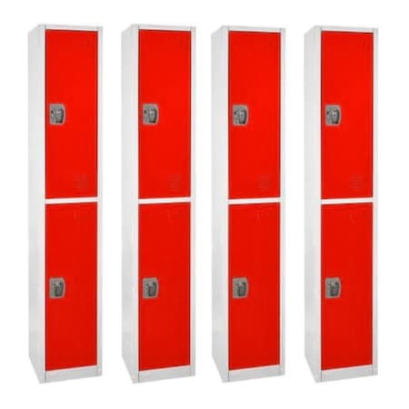 Adiroffice 12 in W, 12 in D, 72 in H, Steel ADI629-202-RED-4PK